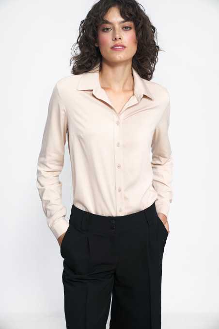 chemise beige en viscose - nife  