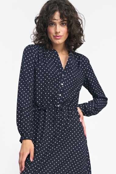 robe longue noire à pois - nife  