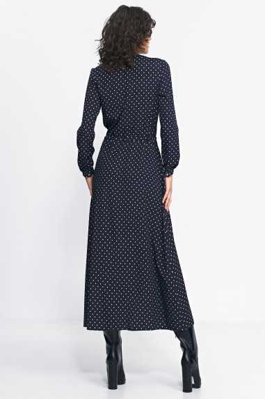 robe longue noire à pois - nife  