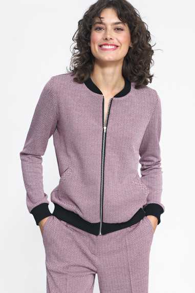 blouson aviateur à chevrons bordeaux - nife  