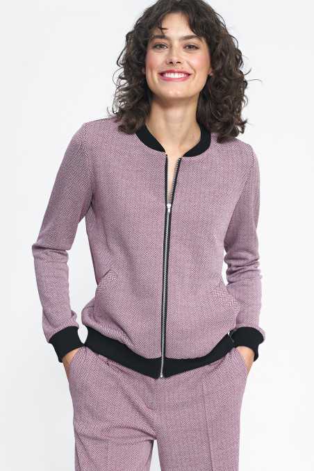 blouson aviateur à chevrons bordeaux - nife  