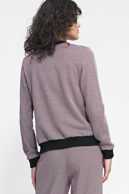 blouson aviateur à chevrons bordeaux - nife  