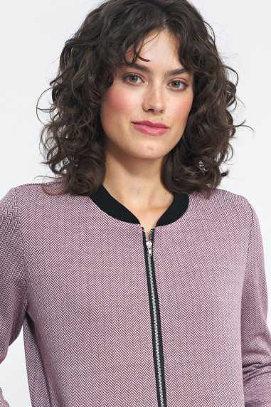 blouson aviateur à chevrons bordeaux - nife  