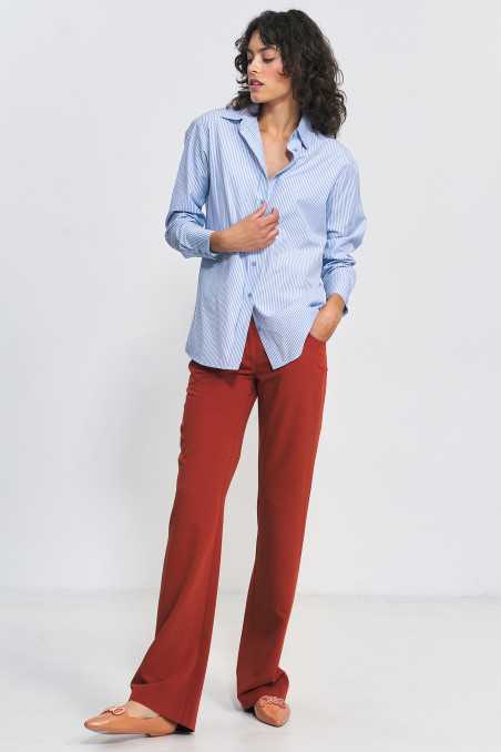 pantalon rouge à pattes d'éléphant - nife  