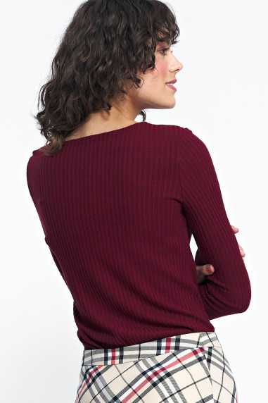 Chemisier bordeaux à manches longues - nife  