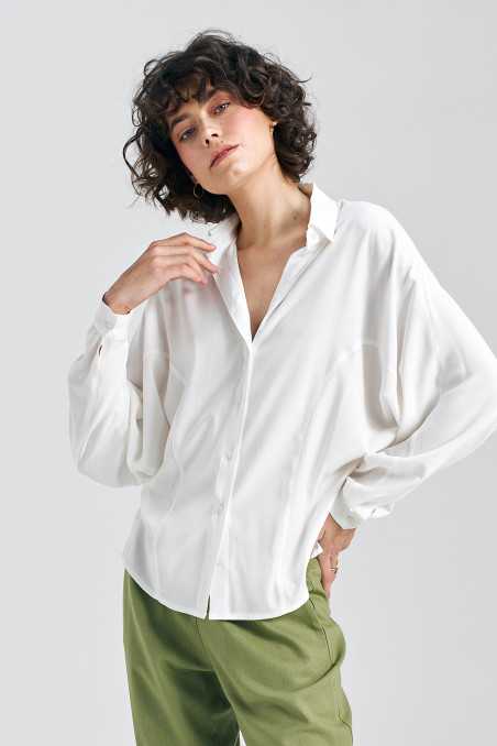 Blouse oversize à manches chauve-souris - écru - nife  