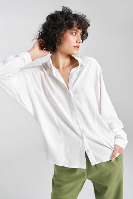 Blouse oversize à manches chauve-souris - écru - nife  