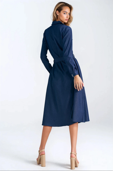 Robe en jean, fermée par des boutons-pression - denim - nife  