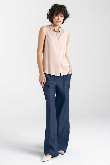 Chemisier sans manches à col - prune - nife  