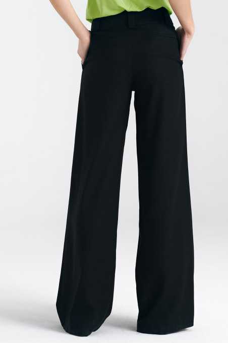 Pantalon large en lin - bleu - nife  