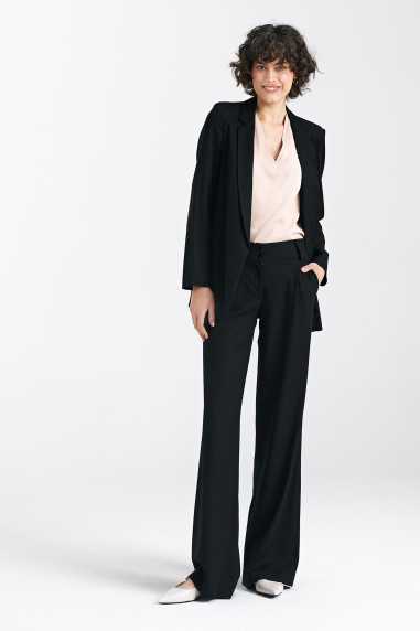 Pantalon large en lin - bleu - nife  