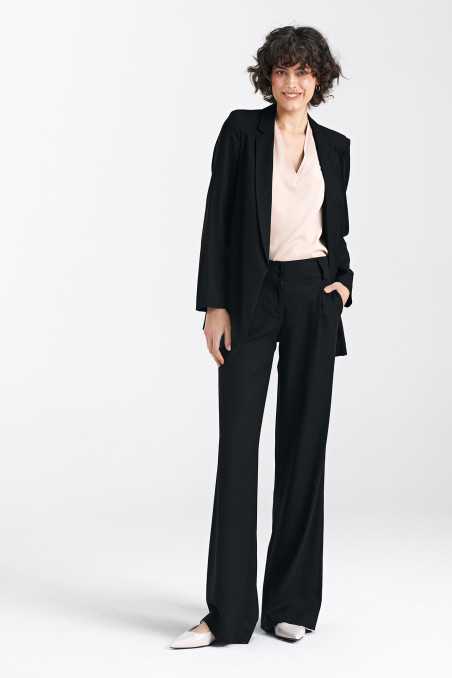 Pantalon large en lin - bleu - nife  