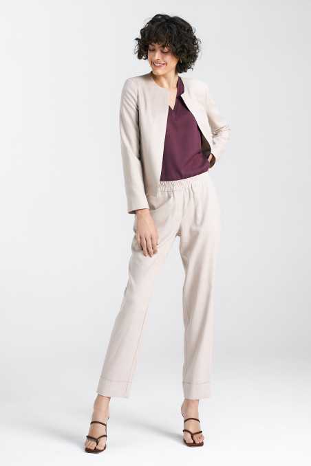 Veste en lin style Chanel - noire - nife  