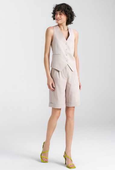 Gilet classique en lin - beige - nife  