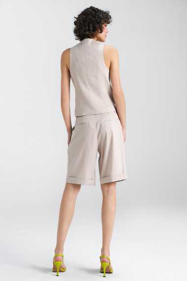 Gilet classique en lin - beige - nife  