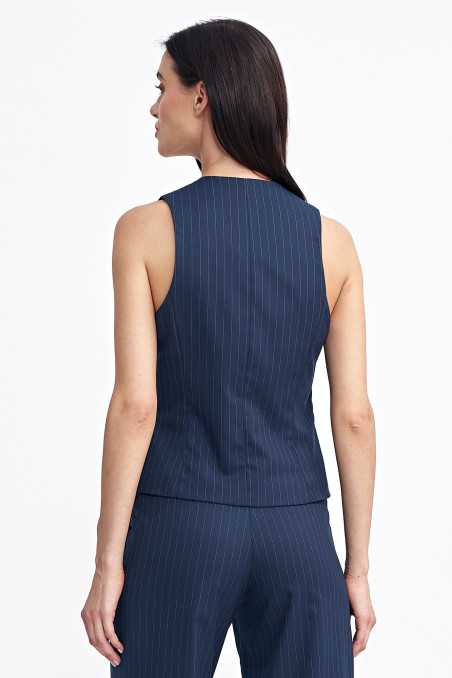 Gilet classique à rayures bleu marine - nife  