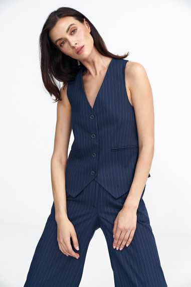 Gilet classique à rayures bleu marine - nife  