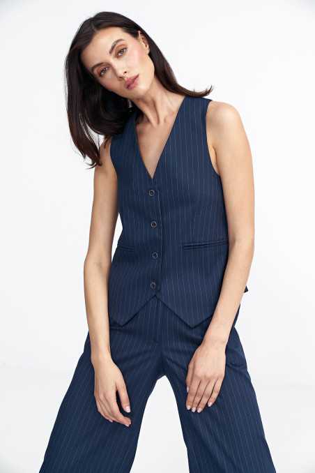 Gilet classique à rayures bleu marine - nife  