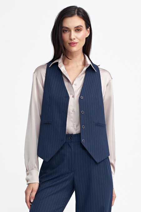 Gilet classique à rayures bleu marine - nife  