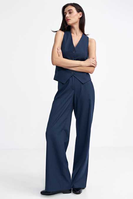 Gilet classique à rayures bleu marine - nife  