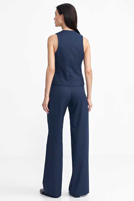 Gilet classique à rayures bleu marine - nife  
