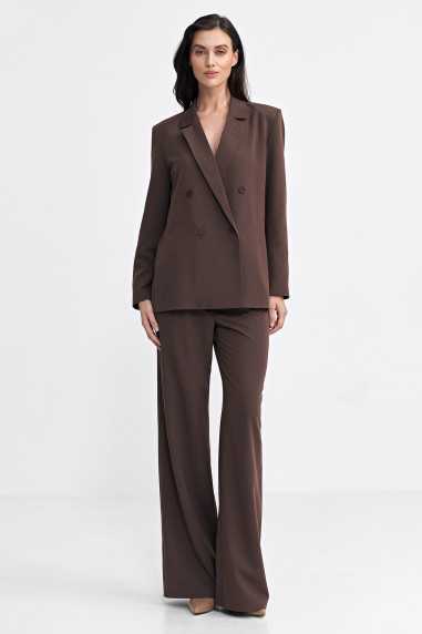 Marynarka oversize, dwurzędowa - brąz  