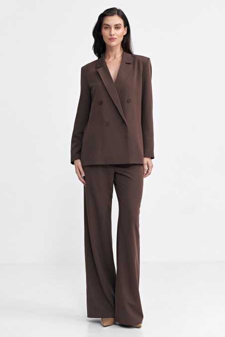 Marynarka oversize, dwurzędowa - brąz  