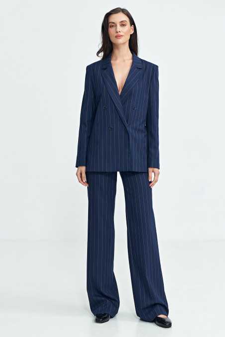 Pantalon bootcut à bouton dissimulé, finitions côtelées - beige - nife  