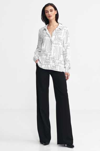 Pantalon bootcut à bouton dissimulé - Noir - nife  