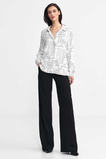 Pantalon bootcut à bouton dissimulé - Noir - nife  