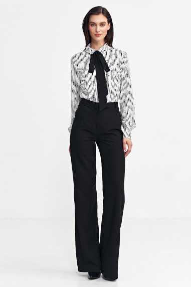 Pantalon bootcut à bouton dissimulé - Noir - nife  