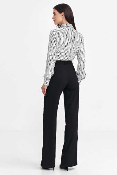 Pantalon bootcut à bouton dissimulé - Noir - nife  