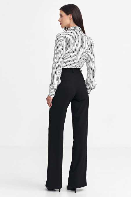 Pantalon bootcut à bouton dissimulé - Noir - nife  