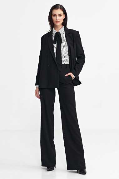 Pantalon bootcut à bouton dissimulé - Noir - nife  