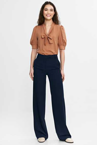 Chemisier à col lavallière - caramel - nife  