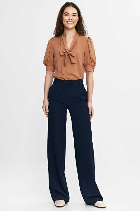 Chemisier à col lavallière - caramel - nife  