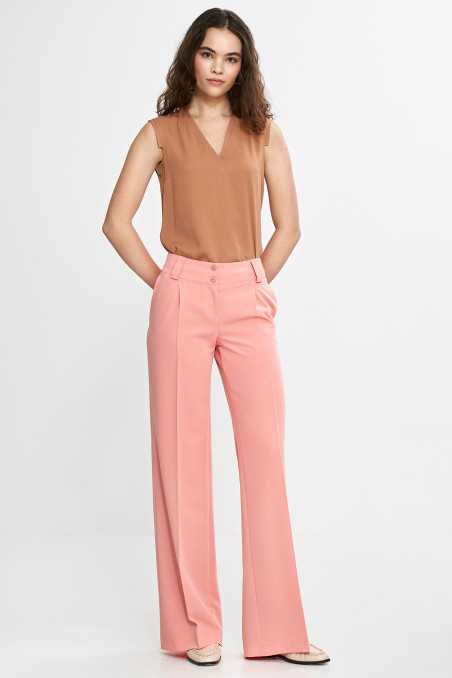 Bluzka bez rękawów, z dekoltem V - karmelowy  