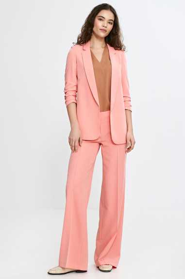 Bluzka bez rękawów, z dekoltem V - karmelowy  