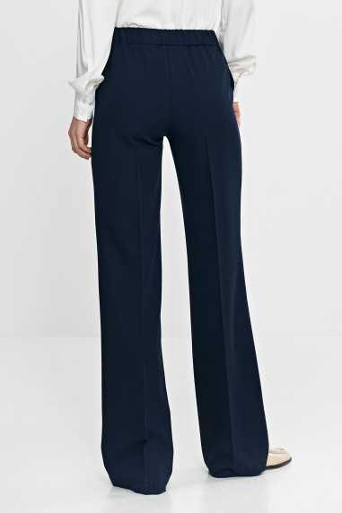 Pantalon à jambes larges avec taille élastiquée - bleu marine - nife  