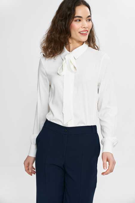 Pantalon à jambes larges avec taille élastiquée - bleu marine - nife  