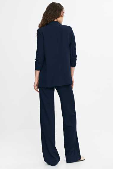 Veste à manches 3/4 plissées - bleu marine - nife  