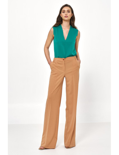 Pantalon coupe ample caramel 