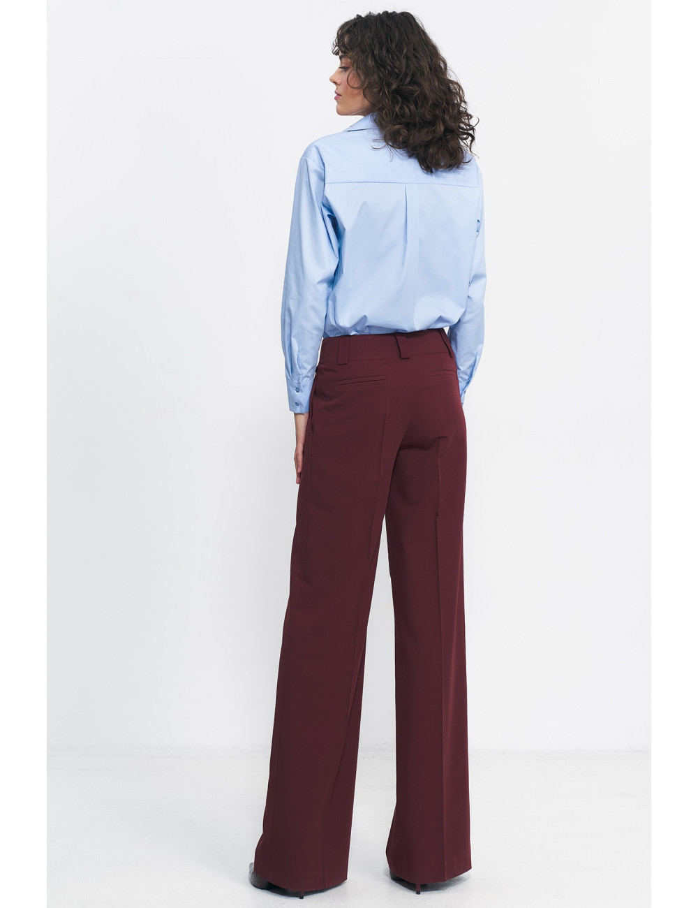 Pantalon large bordeaux 