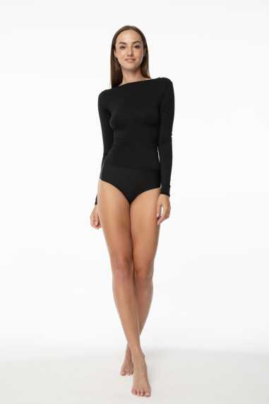 T-shirt Simple Longsleeve Czarny 