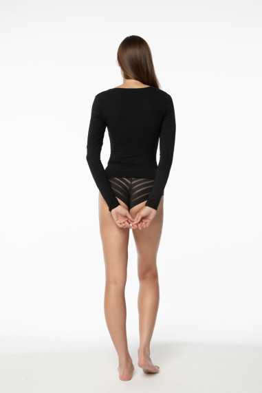 T-shirt Simple Longsleeve Czarny 