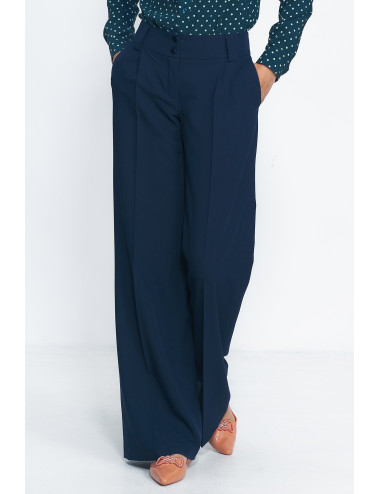 Pantalon large bleu marine 