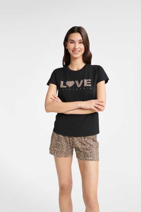 Piżama Boutique 40614-99X Karmelowo-Czarny 