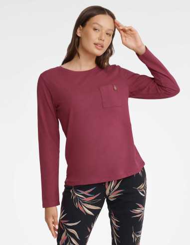 Piżama Garden 40929-83X Bordowo-Czarna 