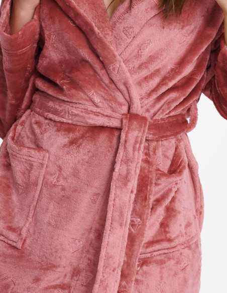 Szlafrok Glossy 41066-39X Różowy 