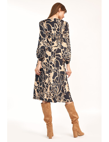 Robe midi motif safari 